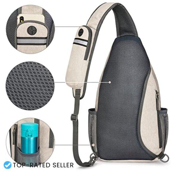 RFID Blocking Sling Backpack Crossbody Daypack Travel Hiking Minimal Water main image 4